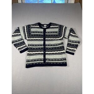 VINTAGE SKYR 80's Icelandic Sweater Cardigan SIZE‎ M 100% Shetland Wool